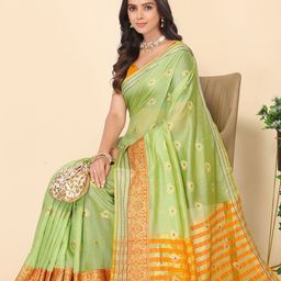 Leeza Store Woven Design Zari Maheshwari Saree-image-91