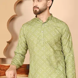 Anouk Rustic Men Geometric Printed Sequinned Kurta-7