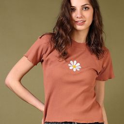V-Mart Women Floral Printed Round Neck Cotton T-shirt-picture-26