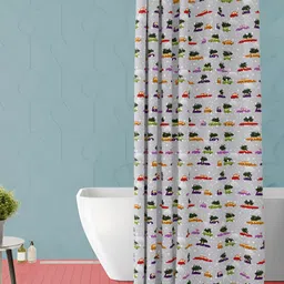ArtzFolio Grey & Green Printed Waterproof Shower Curtain-image-60