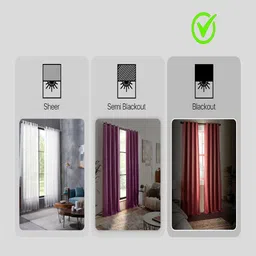 Deco Window Rust Set of 2 Room Darkening Window Curtain image 2