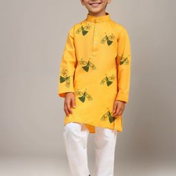 DEVOILER Boys Mandarin Collar Cotton Straight Kurta-image-71