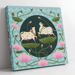 Aura Blue & White 1 Piece Wood Birds and Animals Wall Paintings-35