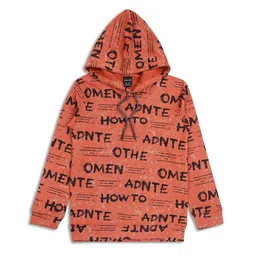 CAVIO Boys Typography Printed Hood Cotton Pullover Sweatshirt-picture-24