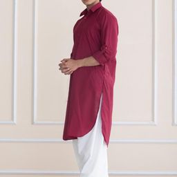 APPIX Men Maroon Cotton Straight Kurtas-picture-45