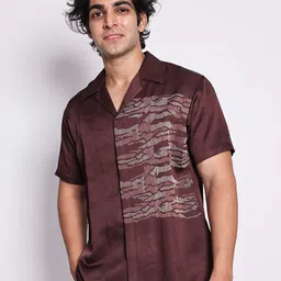 Arya Giri Men Cuban Collar Abstract Printed Casual Shirt-image-8