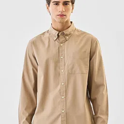 Snitch Men Relaxed Fit Solid Button-Down Collar Cotton Casual Shirt-picture-9