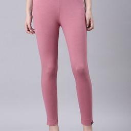 TWIN BIRDS Women Pink Punch Solid Cotton Sleek Ethnic Knitted Kurti Trouser-image-68