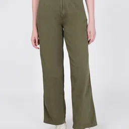 IVOC Women Solid Relaxed Fit High-Rise Casual Regular Trouser-picture-25