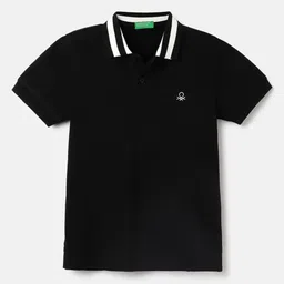 United Colors of Benetton Boys Polo Collar Pure Cotton Applique T-shirt-picture-53