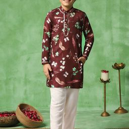 BAESD Boys Floral Printed Regular Kurta with Trousers-16