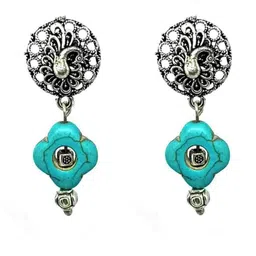 Gurjari Jewellers Peacoke Tops with Turquoise Flower Stone Beads-image-58