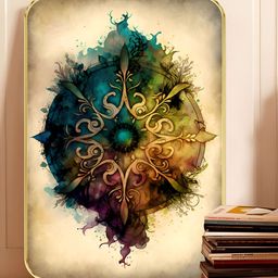 SAF Beige & Blue Mystic Mandala Wooden Wall Art-image-73