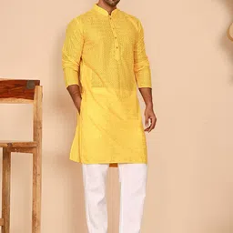 Anouk Men Embroidered Regular Chikankari Kurta with Pyjamas-picture-31