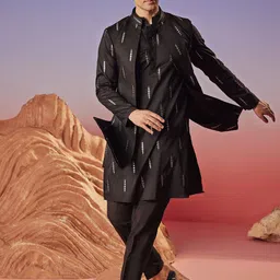 Eleven Brothers Men Striped Thread Work Anarkali Kurta-picture-15