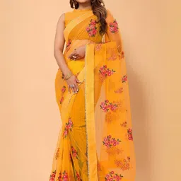 PATLANI STYLE Floral Beads and Stones Net Saree-picture-3