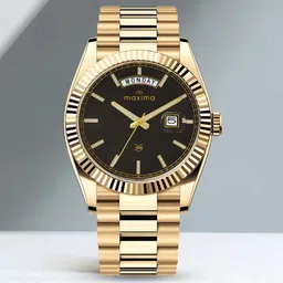 maxima Men Brass Dial & Stainless Steel Bracelet Style Straps Analogue Watch 69103CMGY-image-57