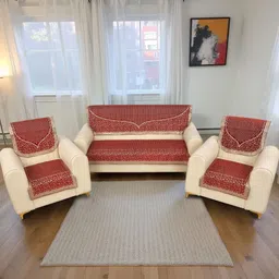 MORADO Maroon & Beige Printed Other Sofa Cover-picture-21