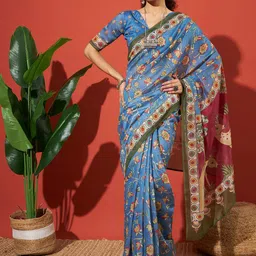 RACHNA Floral Printed Saree With Blouse Piece-image-39