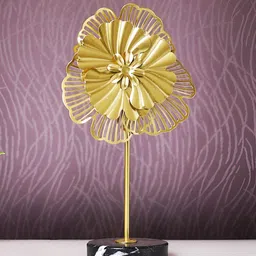 Myntra Elegant Homes Gold-Toned Flower Curio Showpiece-15