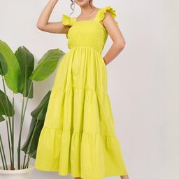 Deshi Girl Flared Sleeve Fit & Flare Maxi Dress-image-93