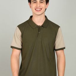 XFOX Men Colourblocked Polo Collar T-shirt-image-82