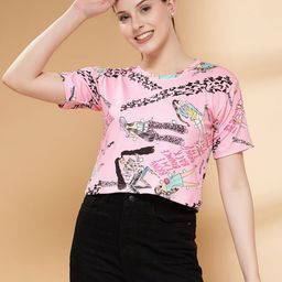 HARPITA Graphic Printed Round Neck Blended T-shirt-image-26