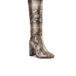 Bxxy Textured Snake-Pattern High-Top Block Heel Boots-image-85