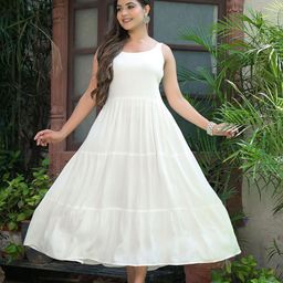 KASHISHIYA Crepe Fit & Flare Maxi Dress-image-27
