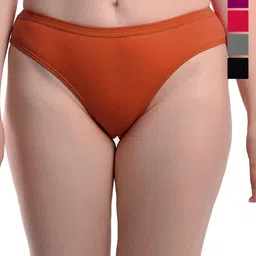 Samvar Pack Of 5 Mid Rise Hipster Briefs PL-Panty_P,O,R,Gr,Bl_XS-image-57