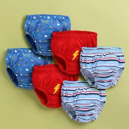 Unfab Kids Pack Of 6 Printed Pure Cotton Basic Briefs-picture-16