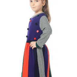 Cherry Crumble Girls Colourblocked Fit & Flare Dress-image-14
