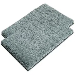 Kuber Industries 2Pcs Grey Microfibre Anti-Skid Doormats-16