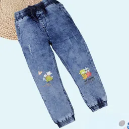 KiddoPanti Boys Printed Wrinkle Free Joggers Trousers-picture-0