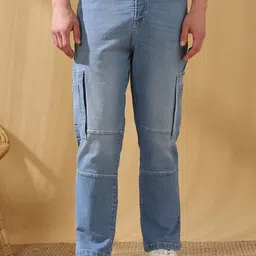 Dennis Lingo Men Relaxed Fit Mid-Rise Stretchable Cargo Jeans-image-97