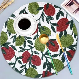 ANA 3 Pcs Green & Maroon Printed Cotton Table Placemats-28