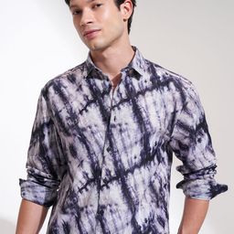 HIGHLANDER Men Comfort Fit Dyed Spread Collar Casual Shirt-picture-13
