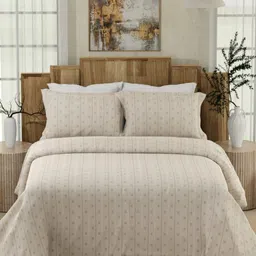Boutique Living India Grey Geometric Printed Cotton 300TC King Bedsheet Set 3.05m x 3.05m-image-53