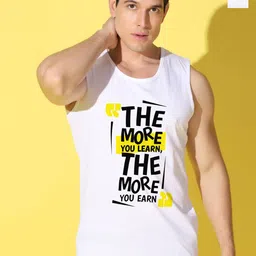 WOOSTRO Pack Of 2 Printed Combed Cotton Gym Vests VWS26(MORE WHITE)(PLAIN WHITE)-image-33