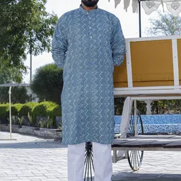 Stuffie Land Men Embroidered Regular Thread Work Pure Cotton Kurta with Pyjamas-picture-50