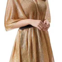 Self Design, Woven Satin Blend Women Gold Stole-image-16