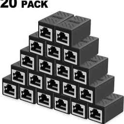 RAREGEAR RJ45 Coupler Ethernet Coupler Cat7, Cat6 Cat5e RJ45 8P8C LAN Coupler Pack of 20 Lan Adapter-25