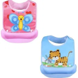 Silicone Baby Detachable Waterproof Apron Bibs with food catcher-12