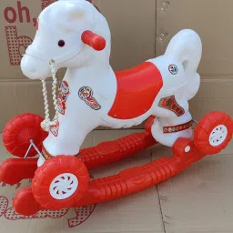 PLASTIC CHETAK HORSE WITH ROCKING FUNCTION AND RUNNING RIDE ON Rideons & Wagons Non Battery Operated Ride On-21