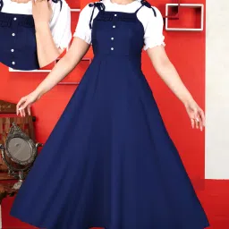 Women Blue Dungaree-image-21