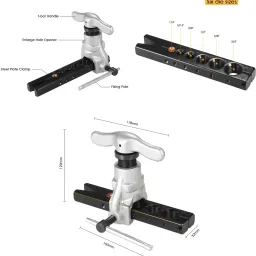 digital craft 3/16" to 3/4" 45 Degree Eccentric Flaring Tool Set Refrigeration Copper Tube Eccentric Cone Type Flaring Tool Water Gas Brake Line Applications Tubing 45 Angle Cone Type Flaring Tool Multi Vise Tool image 2
