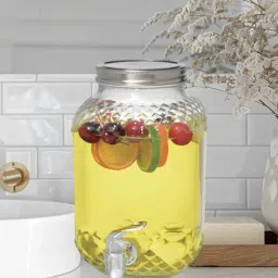 Glass Water Mason Jar Beer Dispenser, Clear, Beverage Dispenser 4L with tap Bottled Water Dispenser-image-21