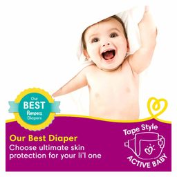 Pampers Active Baby Taped Diapers, Extra Large size diapers, (XL) 32 count, taped style custom fit image 2