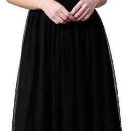 Women High Low Black Midi/Calf Length Dress-image-56