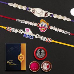 Kids Rakhi Set of 3 for Siblings | Raksha Bandhan Gift | K3_923+924+925 Assorted Rakhi, Greeting Card, Coins, Chawal Roli Pack Set-image-59